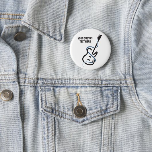 カスタム文字様式化ギター 缶バッジ (インサイチュ)