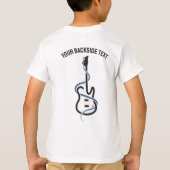 カスタム文字様式化ギター Tシャツ (裏面)