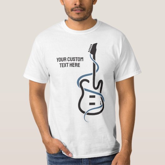 カスタム文字様式化ギター Tシャツ (正面)