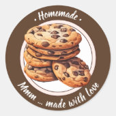 カスタム文字水の色のクッキーのシール ラウンドシール (正面)