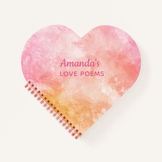 カスタム文字水の色スプラッシュノート ノートブック (正面)