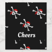 カスタム文字海賊パターン ワインラベル (シングルラベル)