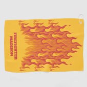 カスタム文字消防士 ゴルフタオル (横)