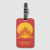 カスタム文字消防士 ラゲッジタグ (正面縦)