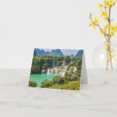 カスタム文字滝グリーティングカード カード (黄色い花)