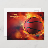 カスタム文字火照りバスケットボール ポストカード (正面/裏面)