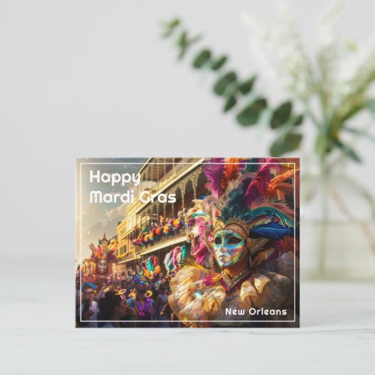 カスタム文字王室のレガリア:マルディグラスドラヴァガンザ ポストカード (スタンド正面)