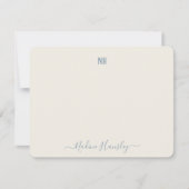 カスタム文字用モノグラムモダン文字 ノートカード (正面)