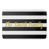 カスタム文字白黒パタストライプのーン バスマット (正面)