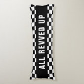 カスタム文字白黒フラ市松模様にグパターン ボディピロー (正面縦)