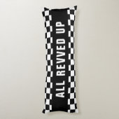 カスタム文字白黒フラ市松模様にグパターン ボディピロー (裏面 (縦))