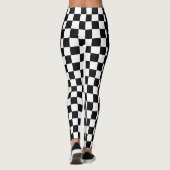 カスタム文字白黒フラ市松模様にグパターン レギンス (裏面)