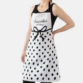 カスタム文字白黒水玉模様キュートキッチン エプロン (インサイチュ)