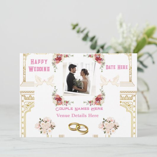 カスタム文字結婚ブライダル招待状 招待状 (スタンド正面)