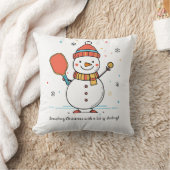 カスタム文字脱墨雪だるま クッション (ブランケット)