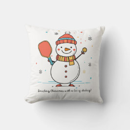 カスタム文字脱墨雪だるま クッション