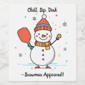 カスタム文字脱墨雪だるま ワインラベル (シングルラベル)