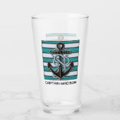 カスタム文字航海のいかり タンブラーグラス (裏面)