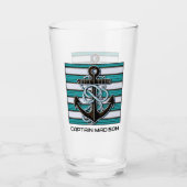 カスタム文字航海のいかり タンブラーグラス (正面)