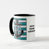 カスタム文字航海のいかり マグカップ (正面左)