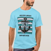 カスタム文字航海のいかり Tシャツ (正面)