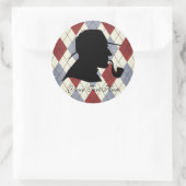 カスタム文字英語探偵シルエットアーガイル ラウンドシール (バッグ)