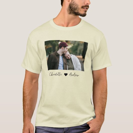 カスタム文字製の写真パーソナライズされたTシャツ Tシャツ (正面)