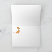 カスタム文字誕生日おもしろいオーストラリアカンガルービーチ カード (内部)