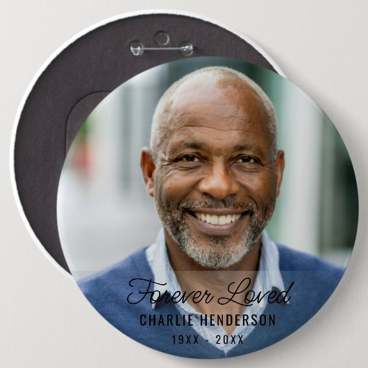 カスタム文字追悼用ボタン付き画像 缶バッジ (正面&裏面)