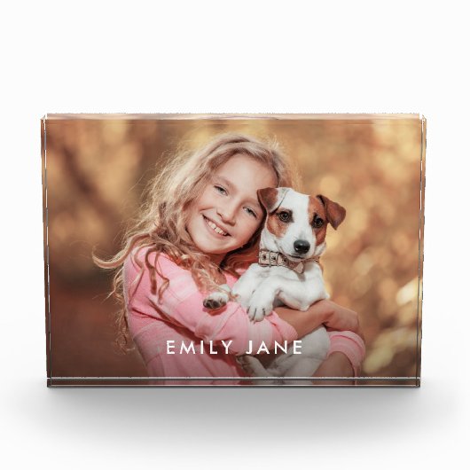 カスタム文字重ねギフト付きフォトブロック フォトブロック (正面)