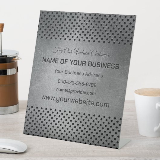 カスタム文字金フェイク属 台座サイン (インサイチュ)