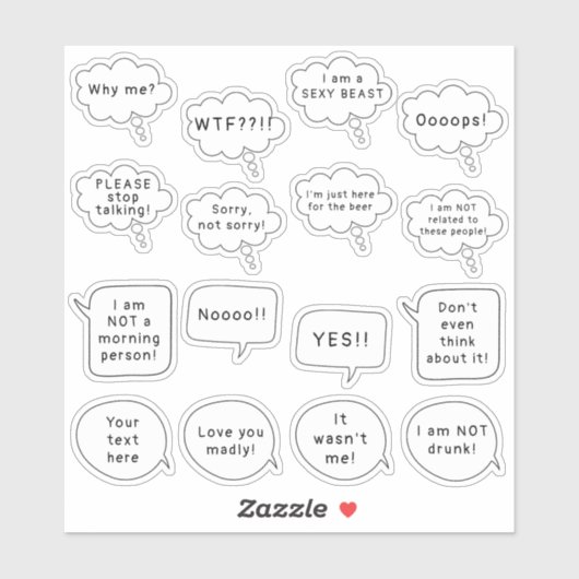 カスタム文字音声およびバ考えブルスクラップブック作り シール (シート)