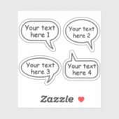 カスタム文字音声ワードバブル シール (シート)