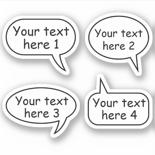 カスタム文字音声ワードバブル シール (正面)