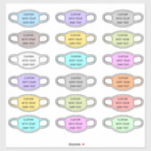 カスタム文字顔マスク形状 シール (シート)