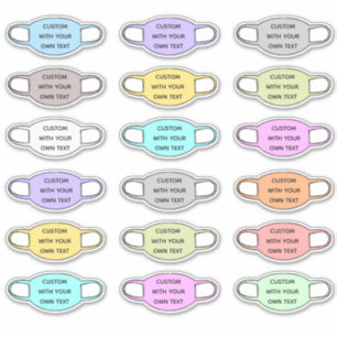 カスタム文字顔マスク形状 シール