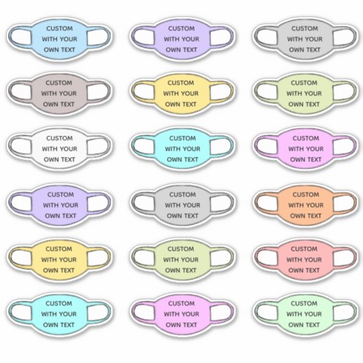 カスタム文字顔マスク形状 シール (正面)