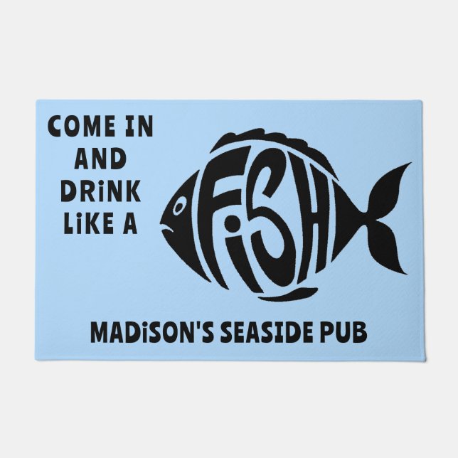 カスタム文字魚 ドアマット (正面)