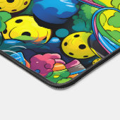 カスタム文字黄色い漬けサイケデリック玉 デスクマット (コーナー)