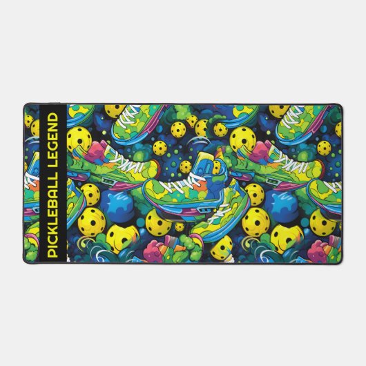 カスタム文字黄色い漬けサイケデリック玉 デスクマット (正面)