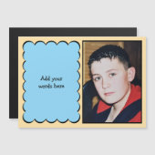 カスタム文字1枚フォトピーチブルー磁気カード マグネット招待状 (正面/裏面)