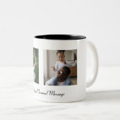 カスタム文字2フォトコラージュ付きパーソナライズされた ツートーンマグカップ (正面右)
