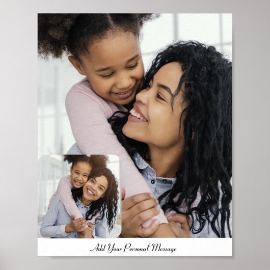 カスタム文字2フォトコラージュ付きパーソナライズされた ポスター (正面)