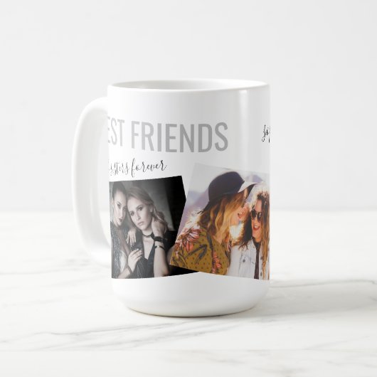 カスタム文字3フォ最高のトフレンズコラージュ コーヒーマグカップ (正面左)