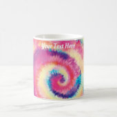 カスタム文字/おもしろい60s絞り染めヒッピーカラフルスワール コーヒーマグカップ (中央)