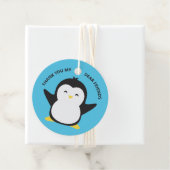 カスタム文字&カラーかわいいペンギンメッセージカード フェイバータグ (インサイチュ)