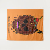 カスタム文字&カラーアイスクリームスカルタペストリー タペストリー (正面(横))