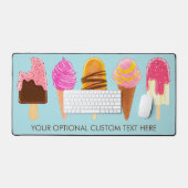 カスタム文字&カラーアイスクリーム デスクマット (キーボード&マウス)