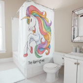 カスタム文字&カラーカラフルユニコーン シャワーカーテン (インサイチュ)