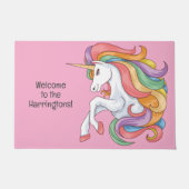 カスタム文字&カラーカラフルユニコーン ドアマット (正面)